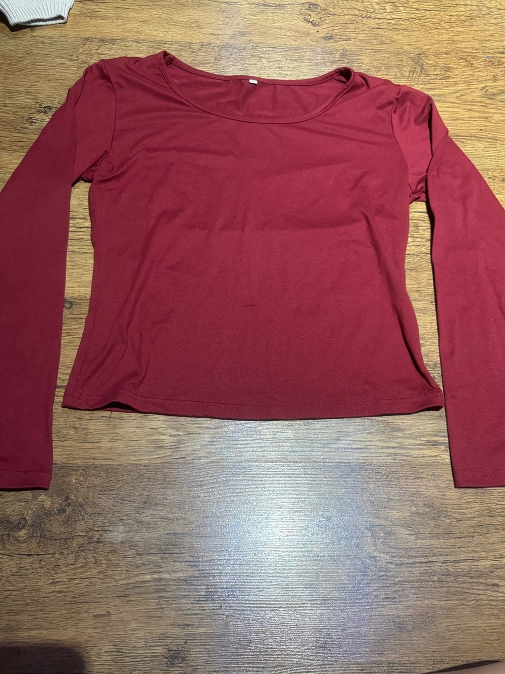 Women's Long Sleeve Scoop Neck Top - Red